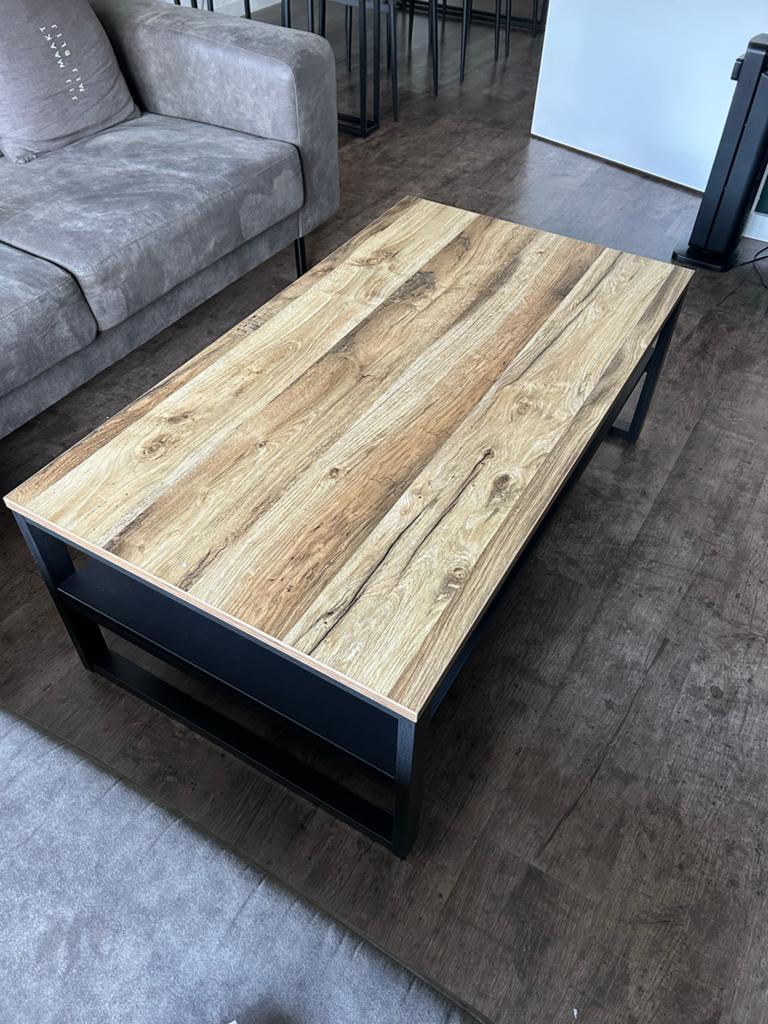 Salontafel 118x67 cm gefineerd met lichte beschadiging, Ophalen, Gebruikt, 100 tot 150 cm, 50 tot 100 cm