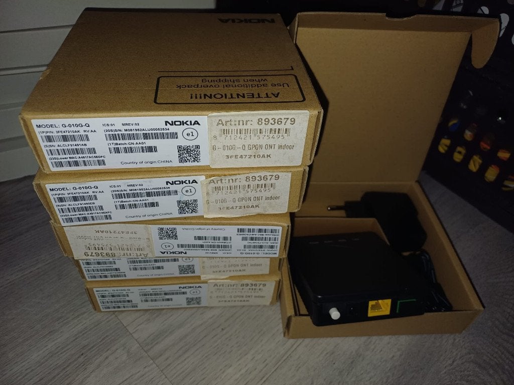 6X Nokia G-010G-Q GPON ONT indoor 1GE SC/APC, Ophalen of Verzenden, Nieuw, Nokia