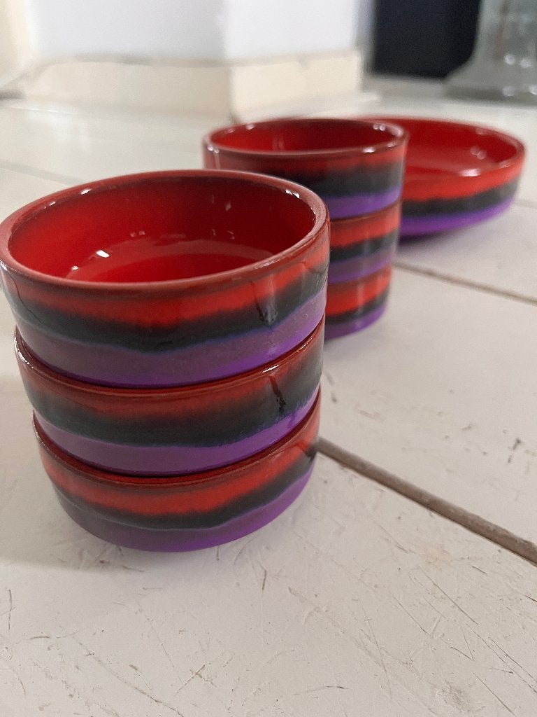 Handgemaakt keramieken servies – rood paars, Ophalen of Verzenden