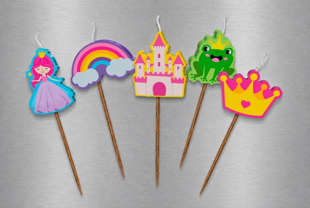 Setje verjaardagskaarsjes - thema prinsessen taart  cupcakes, Ophalen of Verzenden, Nieuw, Taarten of Cupcakes, Versiering