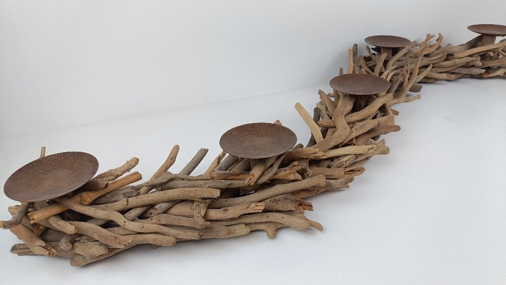 Rasteli driftwood kaarsenhouder stam, 10 cm, Bruin, Verzenden, Overige merken