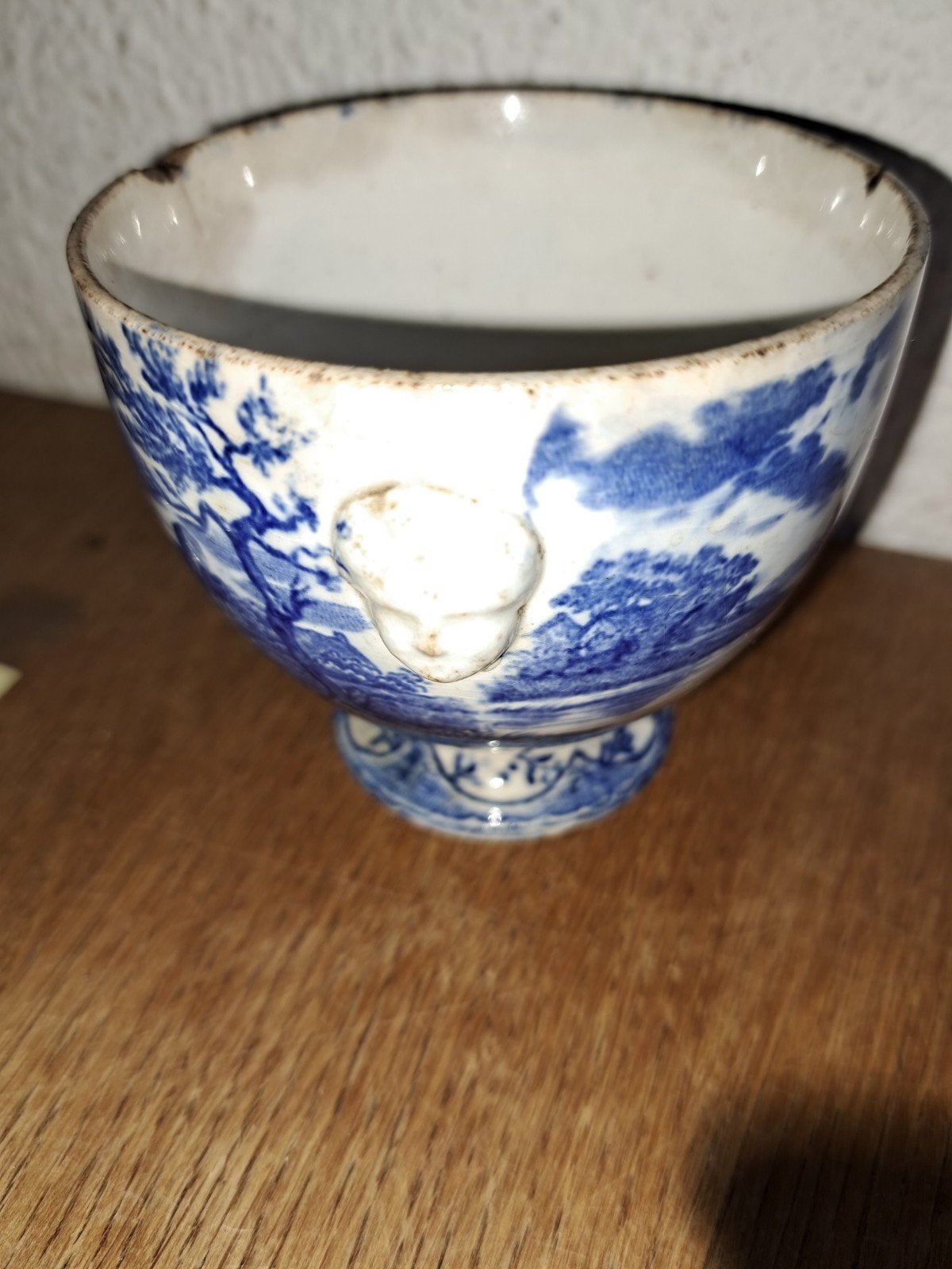 Antieke Delfts Blauwe Kom met Landschap en Koeien, Antiek en Kunst, Ophalen of Verzenden