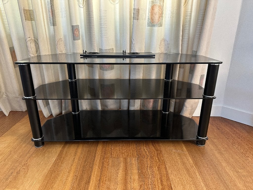 Tv-audiomeubel met 3 planken, Ophalen, Gebruikt, 100 tot 150 cm, Minder dan 100 cm