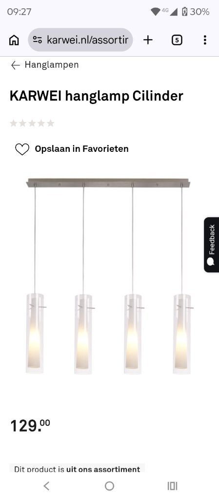 Moderne Hanglamp gebruikt, Ophalen, Gebruikt, Glas, Modern