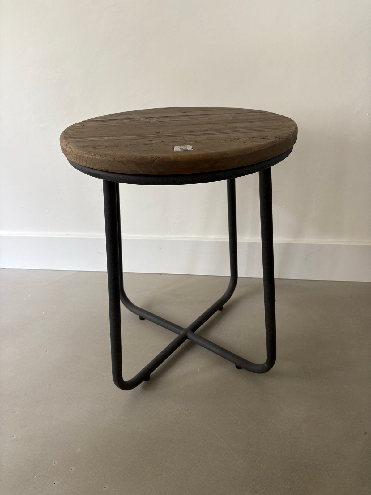 Rivièra Maison bijzettafel - Hout en Metaal, Huis en Inrichting, Ophalen, Minder dan 45 cm, Minder dan 55 cm, Rond