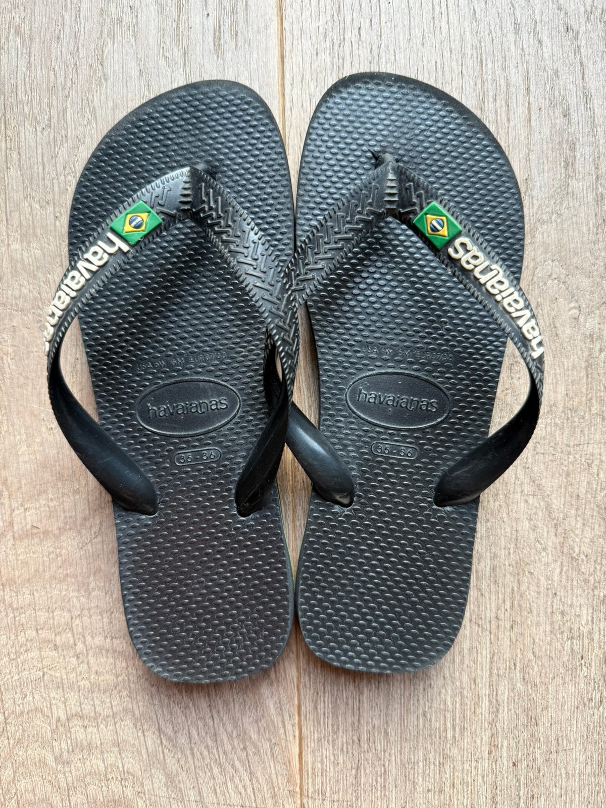 zwarte slippers EUR maat 37/38 HAVAIANAS, Gebruikt, Jongen of Meisje, Overige typen, Ophalen of Verzenden