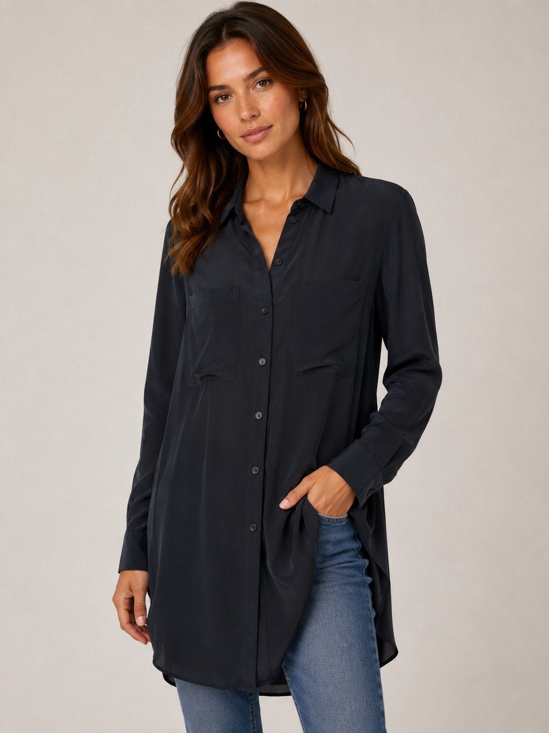 Zwarte lange modal blouse van Zara maat S, Kleding | Dames, Blouses en Tunieken, Verzenden, Nieuw, Maat 36 (S), Zara
