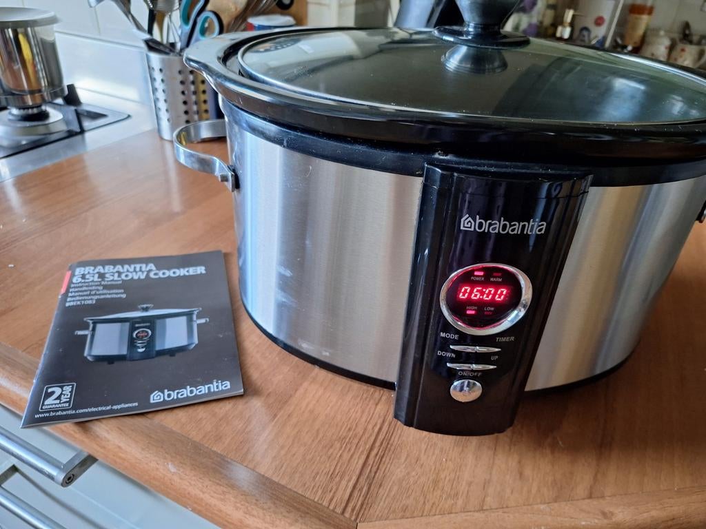 Brabantia slowcooker 6,5 liter, Witgoed en Apparatuur, Ophalen of Verzenden