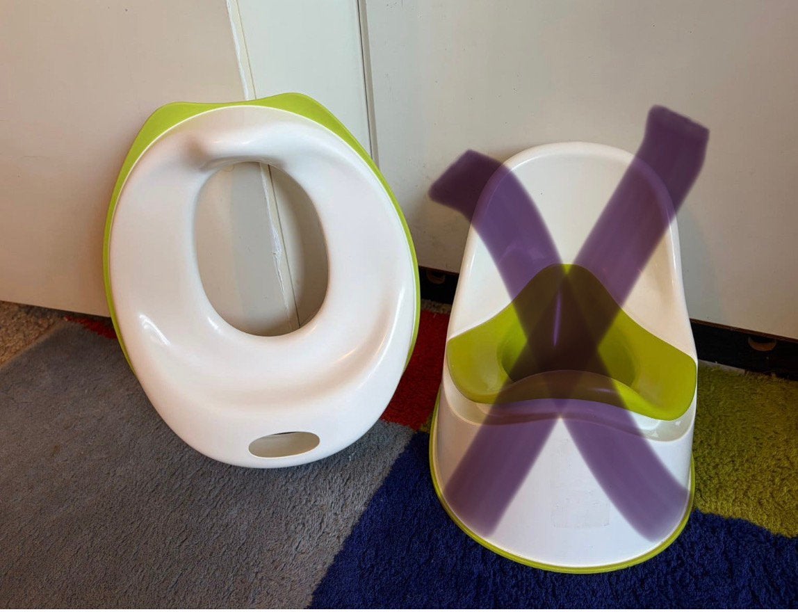 WC-bril verkleiner wit/groen Tossig IKEA, Ophalen of Verzenden, Gebruikt