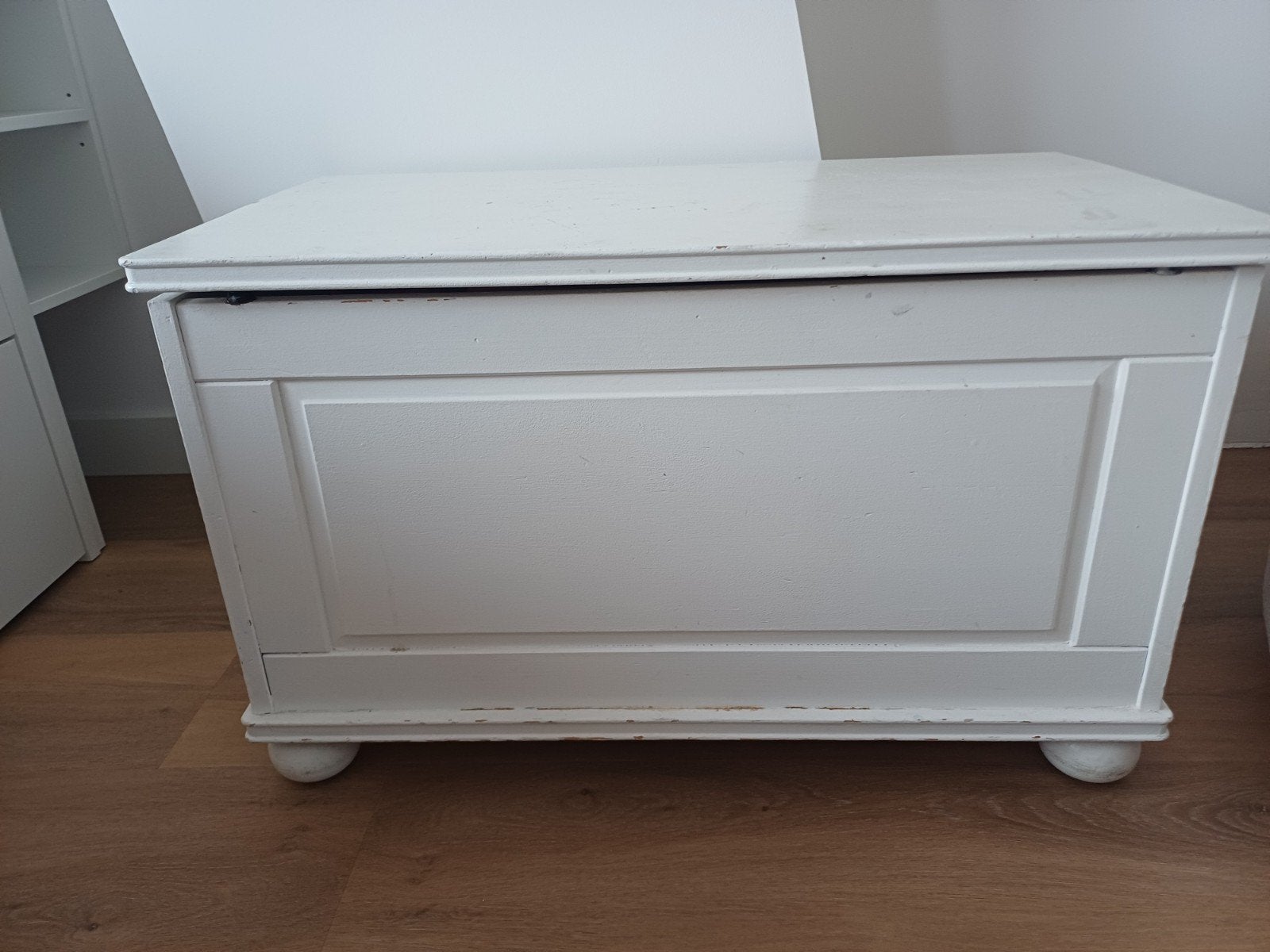 Witte houten opbergkist / speelgoedkist, 50 – 75, Gebruikt, 100 tot 150 cm, Ophalen of Verzenden