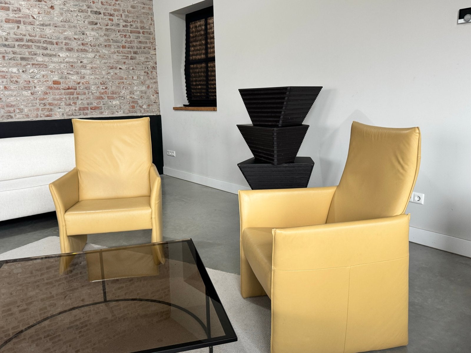 Leren Designfauteuil | Boterzacht Zachtgeel Leer | Als Nieuw, Minder dan 75 cm, Design, Leer, Ophalen of Verzenden
