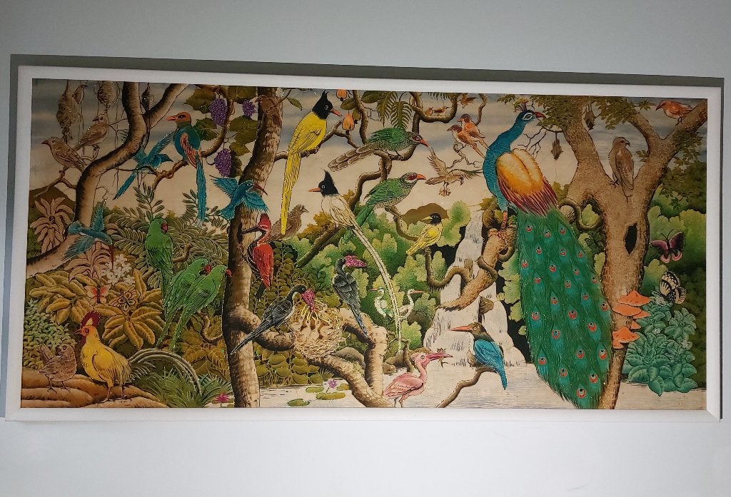 Exclusief batik doek ingelijst, Ophalen, Wanddecoratie, Textiel, 88 cm