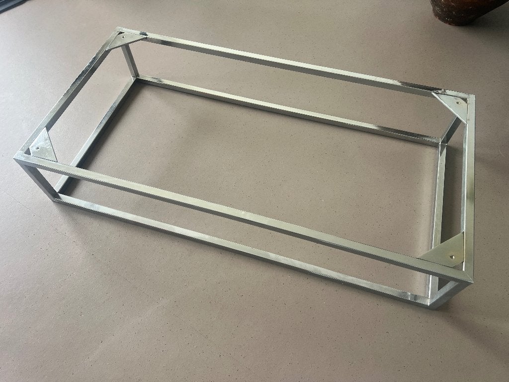 2 zwaar verchroomde onderstellen voor kast of bijzettafel, Ophalen, Minder dan 45 cm, Metaal of Aluminium, 75 cm of meer