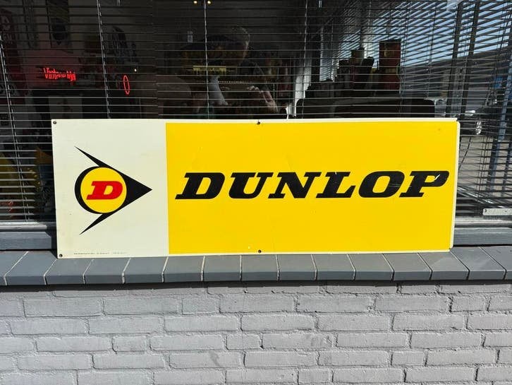Vintage Dunlop Reclamebord - Rob Otten Plastic Brux, Ophalen, Reclamebord, Gebruikt, .