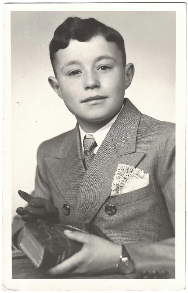 Foto - Kind Jongen Communie Religie, Gebruikt, Foto, Ophalen of Verzenden, 1940 tot 1960