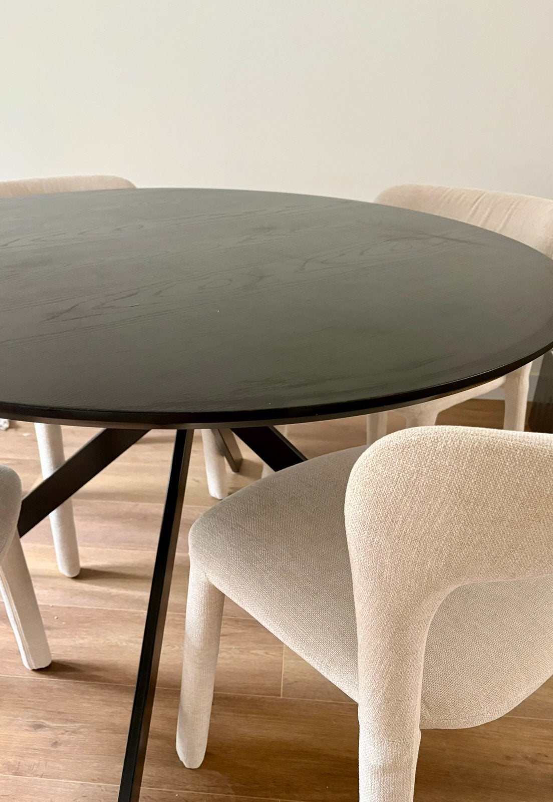 Eettafel Wooods rond, Ophalen, 100 tot 150 cm, Rond, Zo goed als nieuw