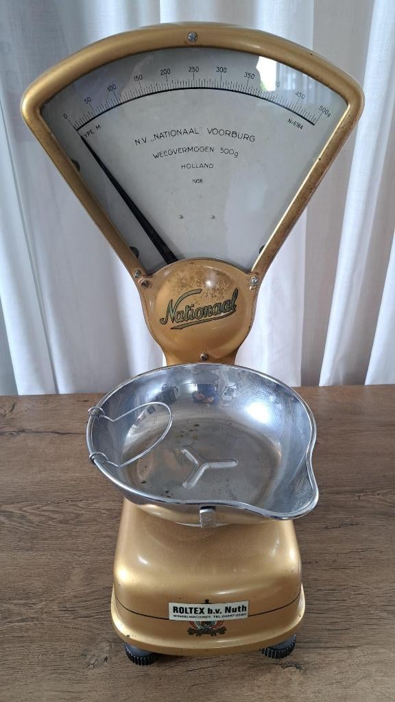 Vintage N.V. Nationaal Voorburg Weegschaal, Ophalen, Winkelweegschaal, Gebruikt, Minder dan 10 kg