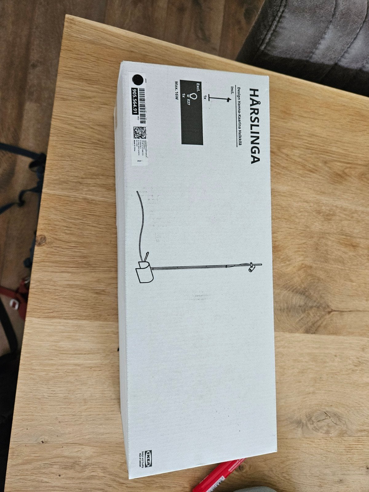 IKEA HÅRSLINGA Staande lamp, zwart - Nieuw in doos, Ophalen, Nieuw, E27 (groot), Metaal