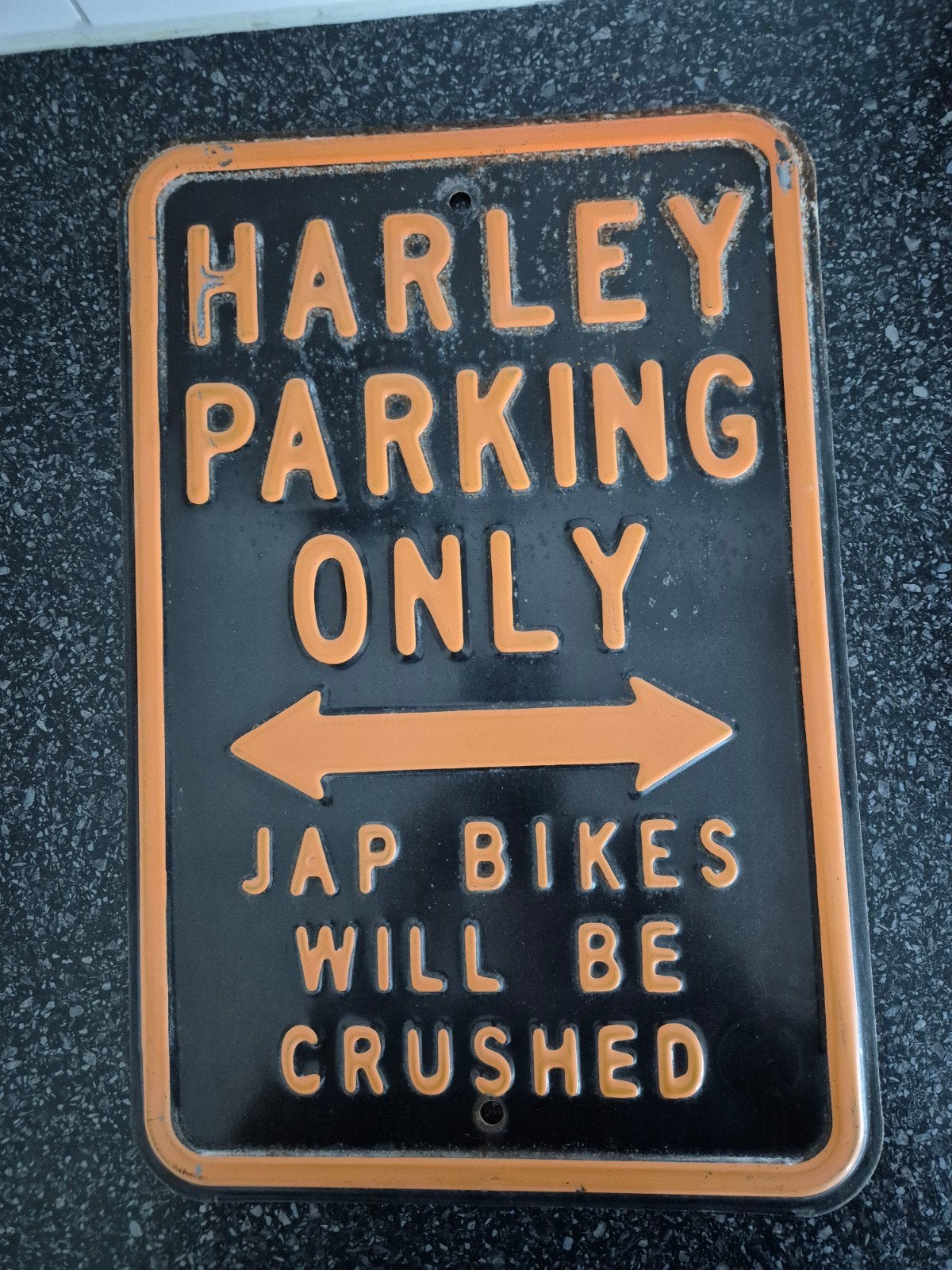 Metalen bord Harley Parking, Motoren, Ophalen