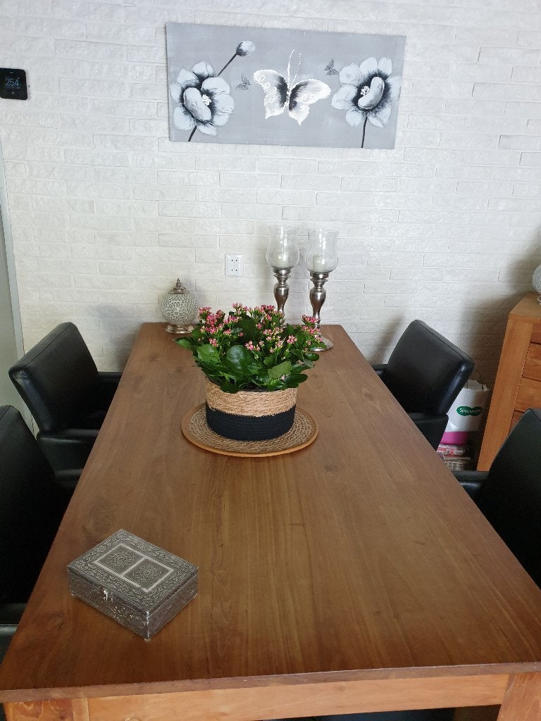 Eetkamertafel, Huis en Inrichting, Tafels | Eettafels, Ophalen, Gebruikt, Teakhout, 50 tot 100 cm