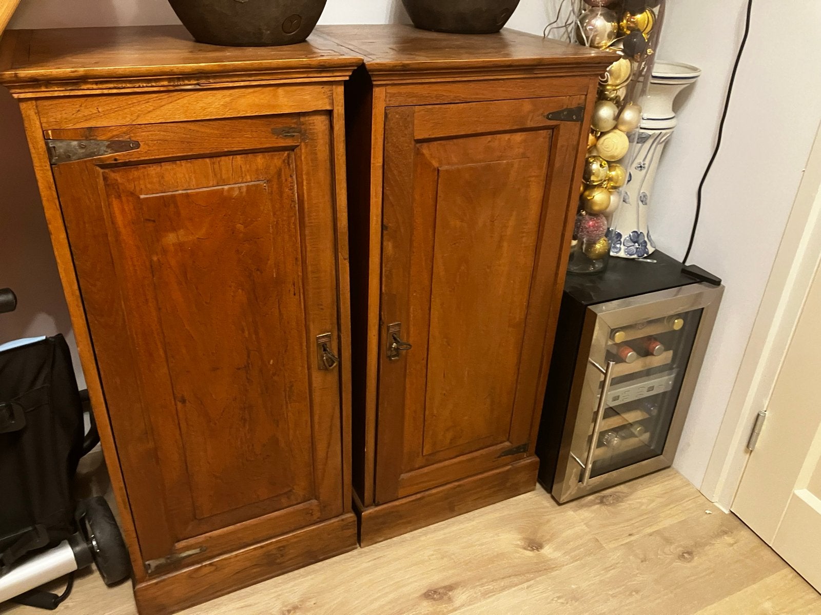 Set van 2 massief houten kasten - Teak, Ophalen