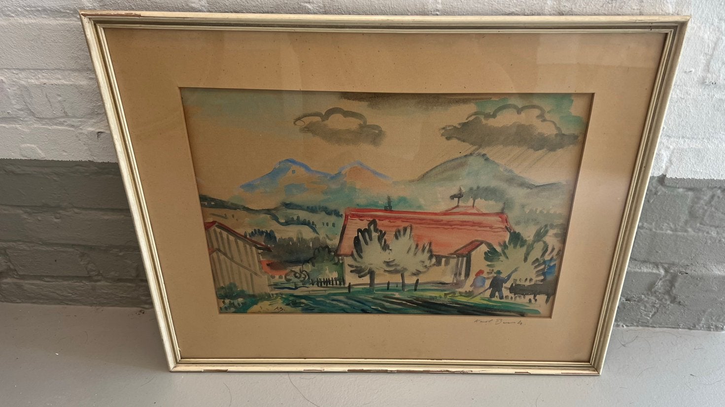 Oude aquarell, Ophalen
