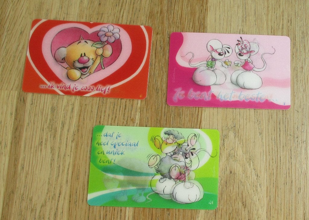 diddl 3 pasjes beweegkaartjes 5,5x8,5cm nette staat, Ophalen of Verzenden, Diddl, Zo goed als nieuw, Overige typen