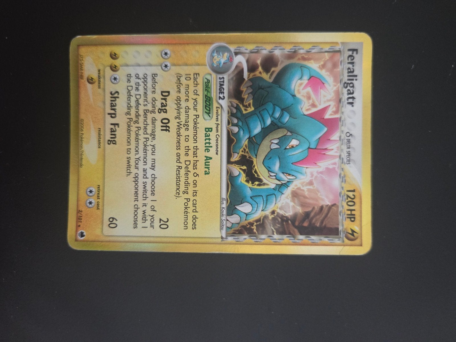 Feraligatr Pokémon kaart 2/101 EX Hidden Legends, Hobby en Vrije tijd, Ophalen of Verzenden, Gebruikt, Losse kaart