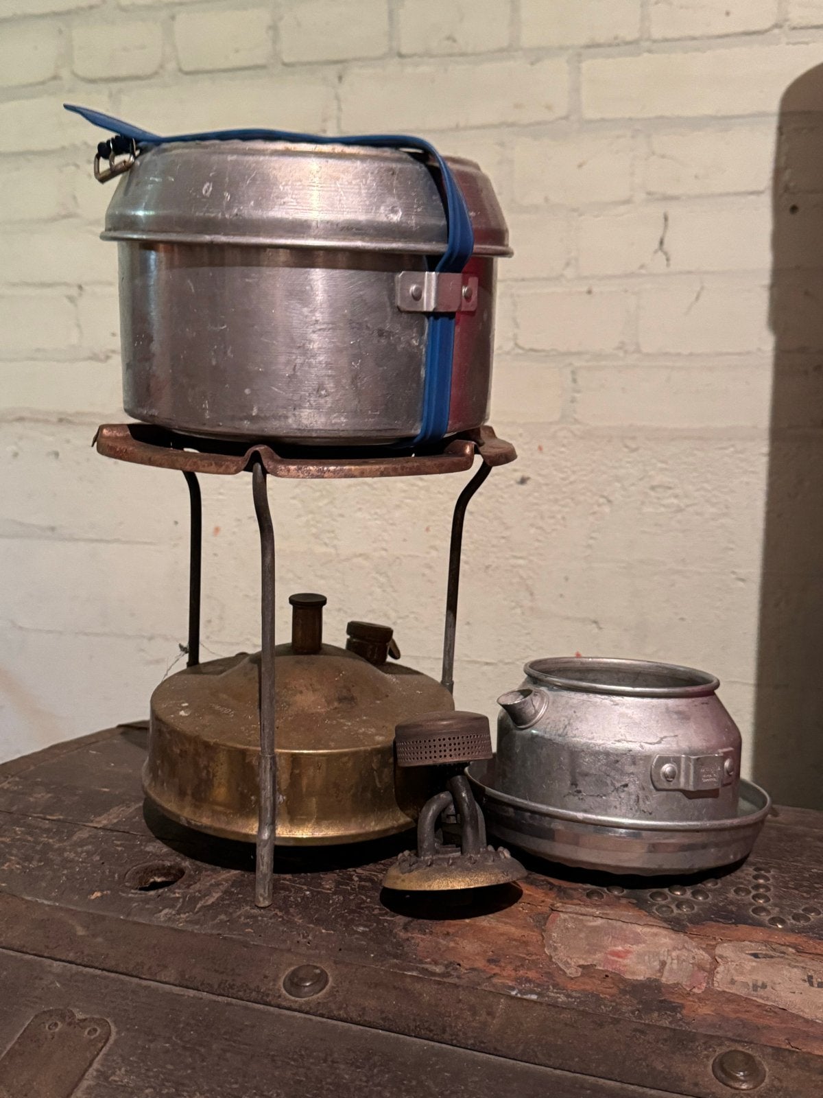 Vintage Primus brander met pannenset, Antiek en Kunst, Ophalen of Verzenden