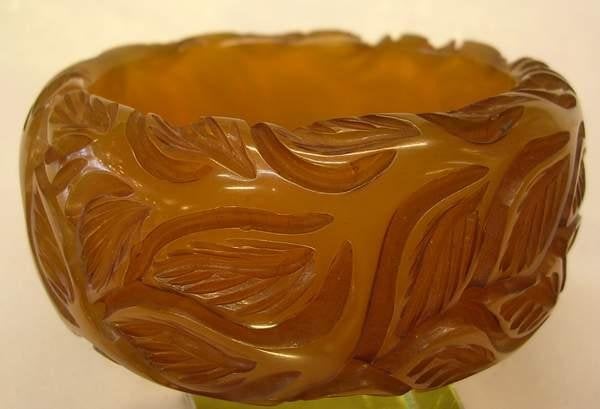Vintage bakelieten armband, gesneden, honingkleurig, getest, Verzenden, Zilver, Ring