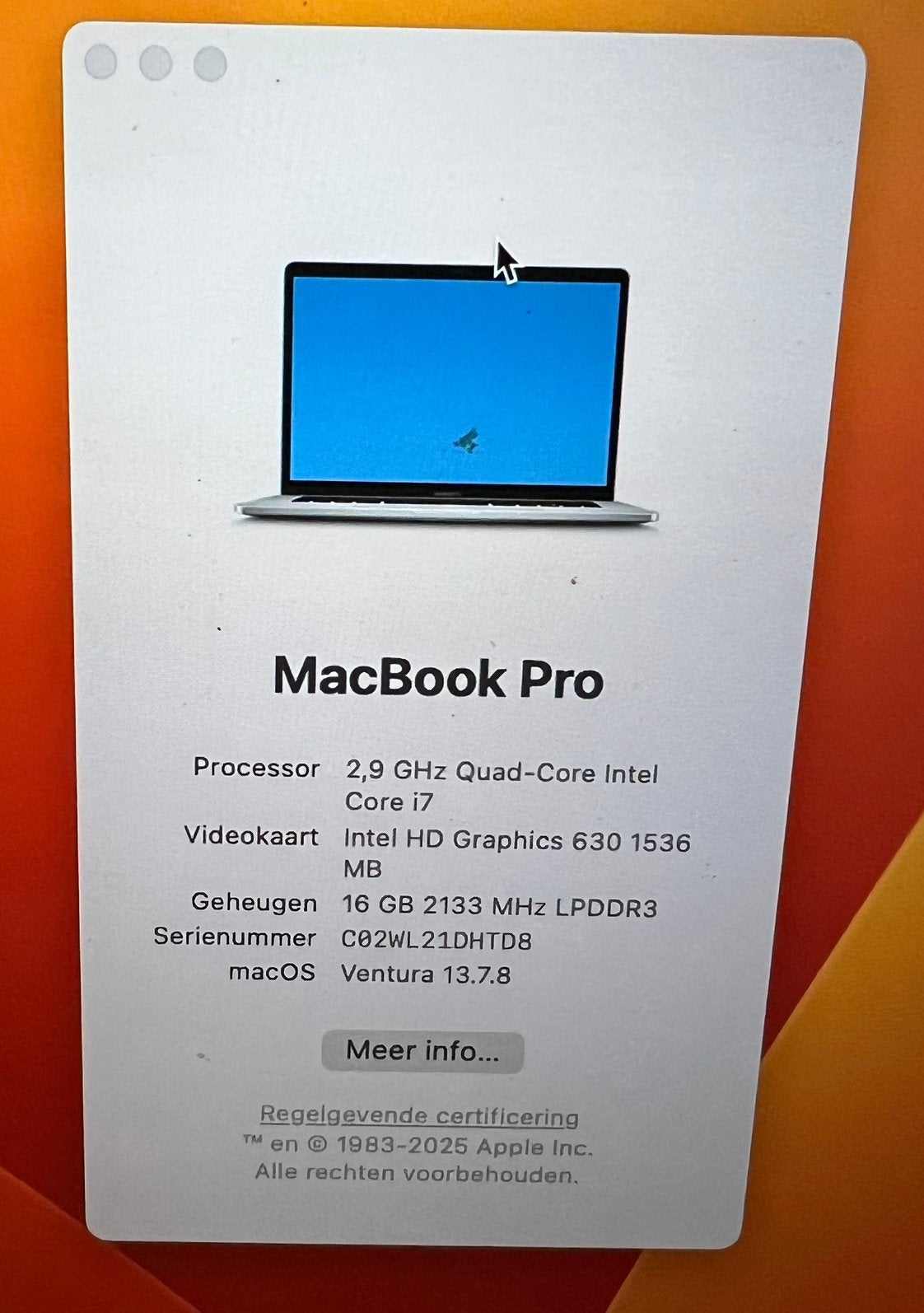 MacBook pro 15 inch , 2017, schermprobleem, Computers en Software, Apple Macbooks, 2 tot 3 Ghz, 15 inch, Zo goed als nieuw, Ophalen