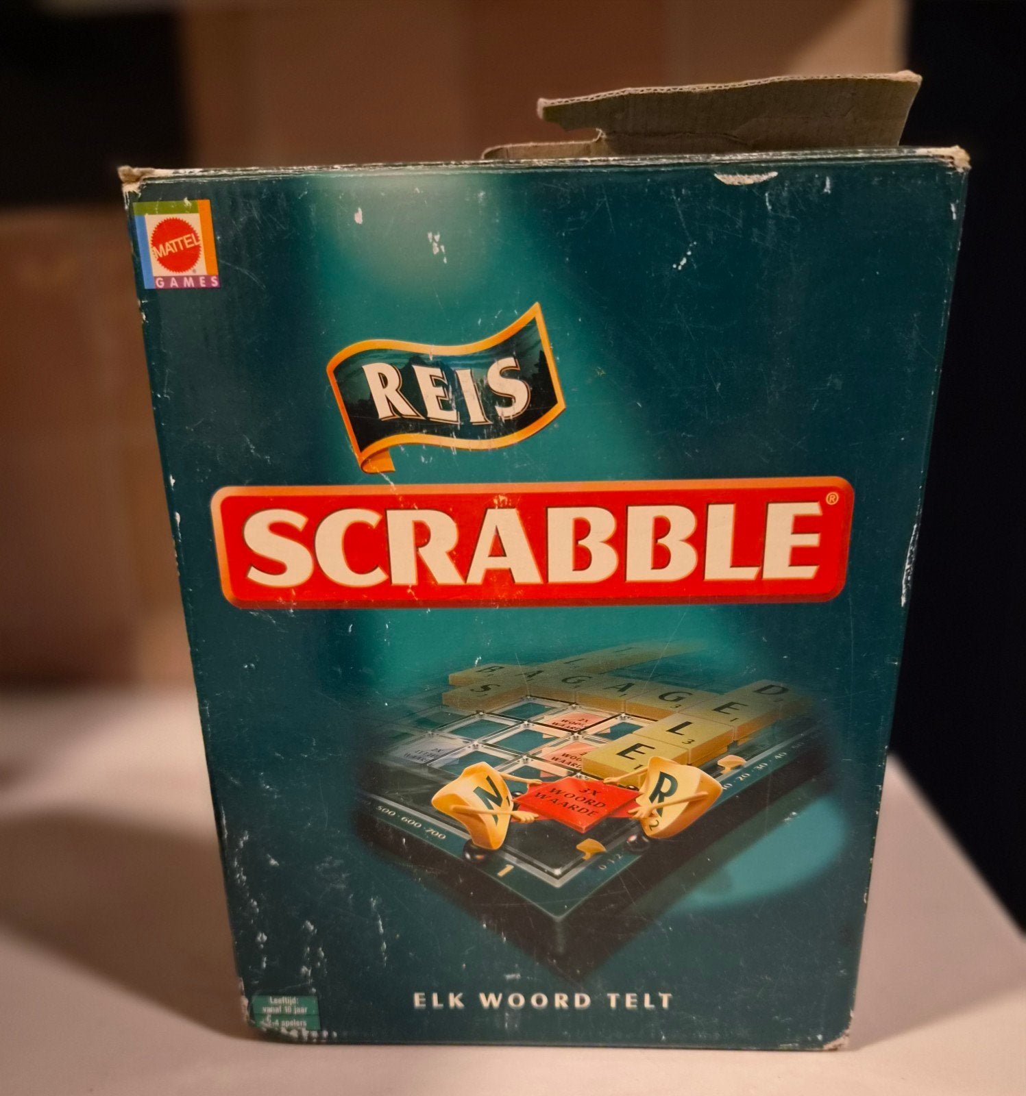 Scrabble Reisspel - Compact Woordspel van Mattel Games, Mattel Games, Gebruikt, Ophalen of Verzenden, Een of twee spelers