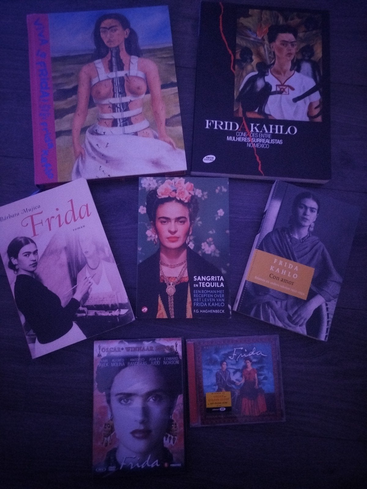 FRIDA KAHLO DIVERSEN BOEKEN DVD CD COLLECTIE, Ophalen of Verzenden, Zo goed als nieuw, Frida Kahlo