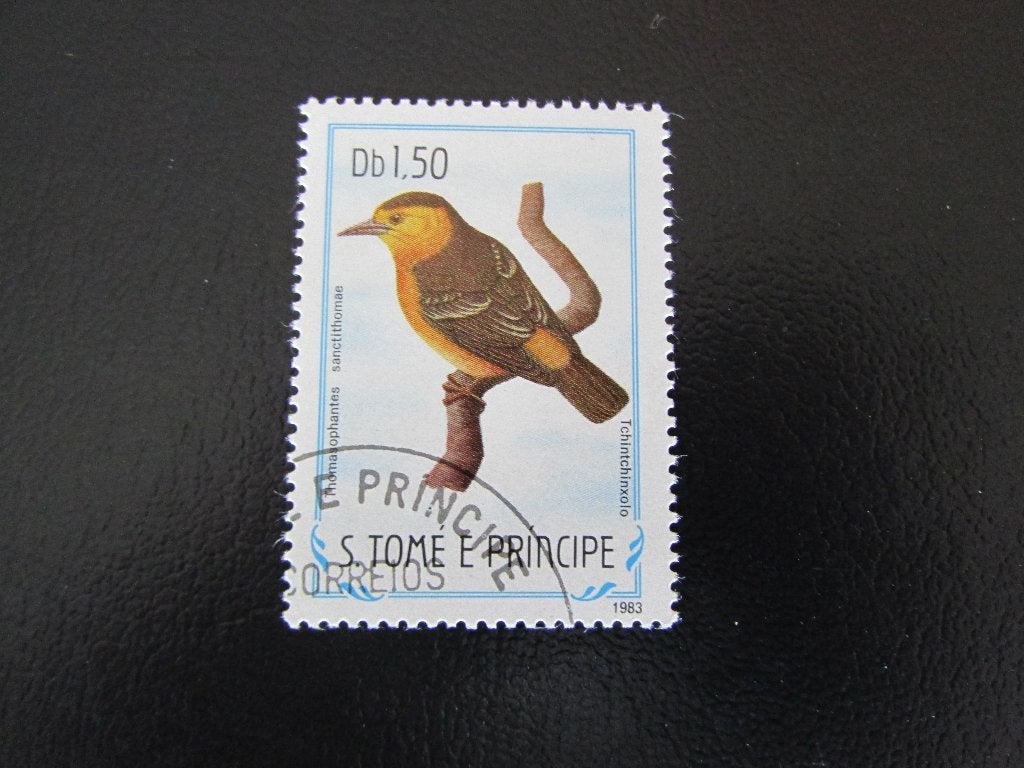 Postzegel Vogel: Sao-Tomé wever uit Sao-Tomé, Ophalen of Verzenden, Gestempeld, Dier of Natuur