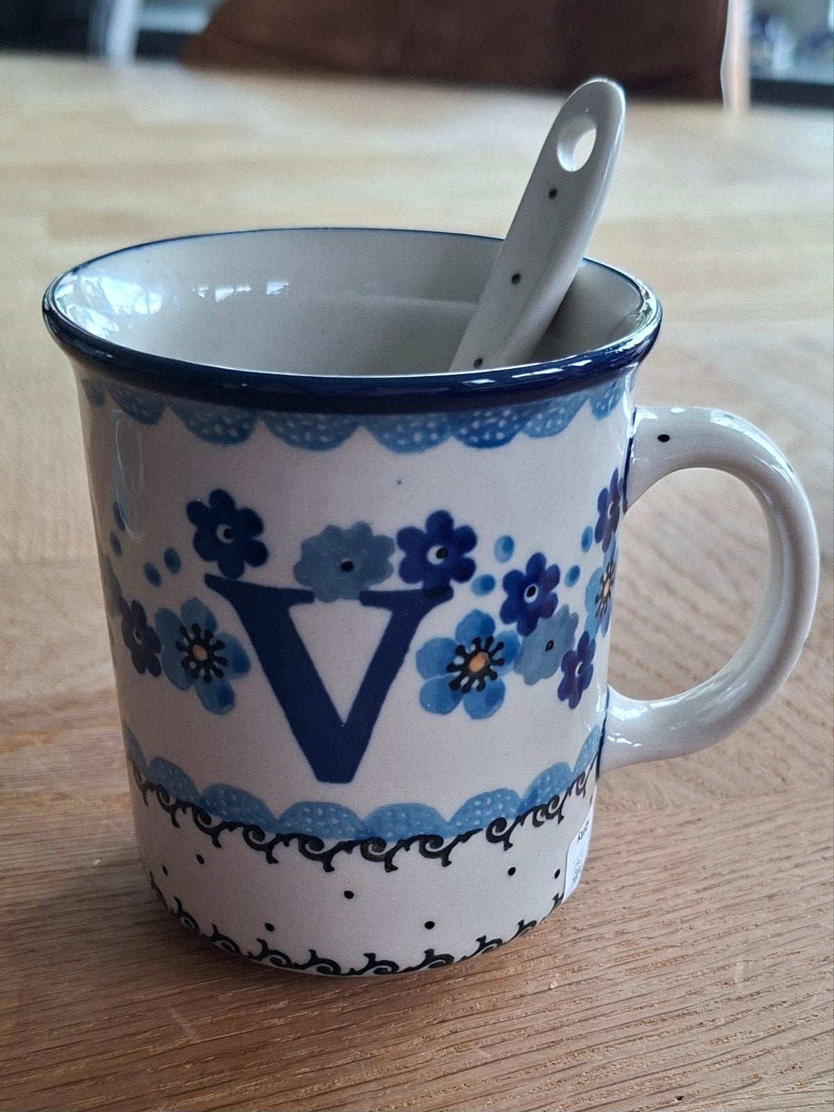 Bunzlau Castle letter mok, 300 ml & lepel., ., Keramiek, Ophalen of Verzenden, Zo goed als nieuw