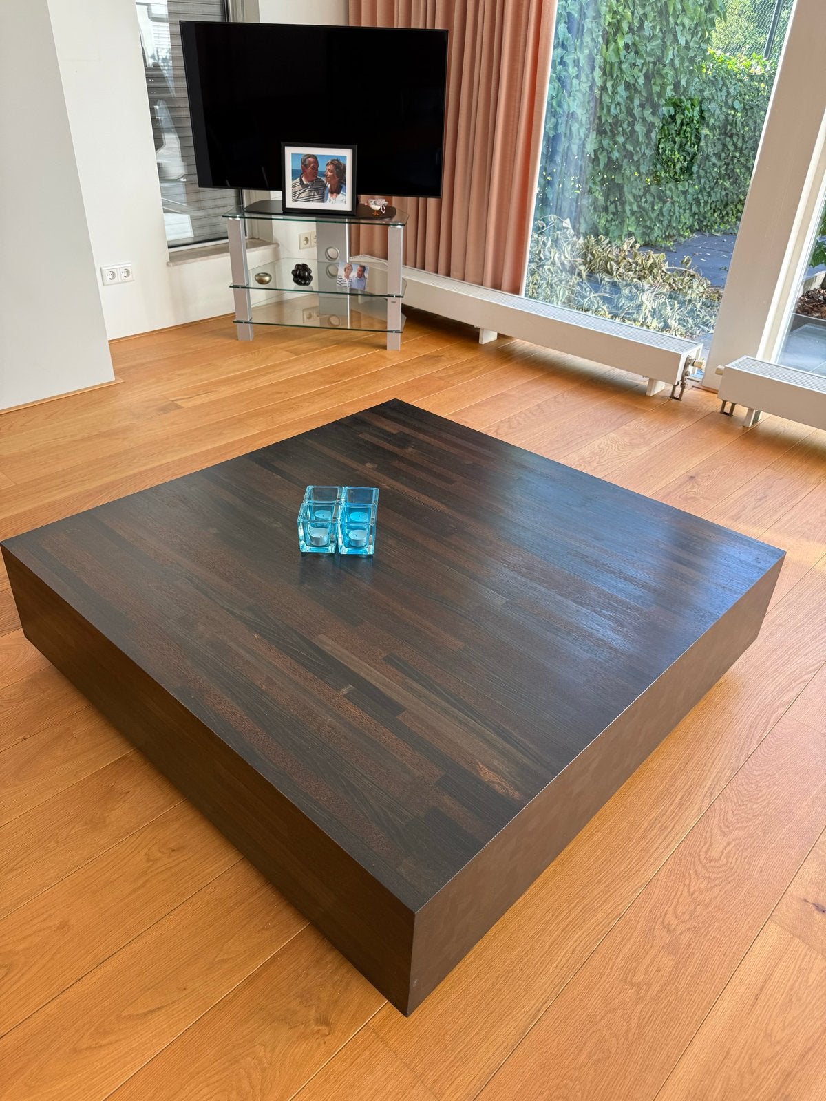 Linteloo Aulia salontafel - Henk Vos - Ingelegd hout, Ophalen, Gebruikt, 100 tot 150 cm, Vierkant