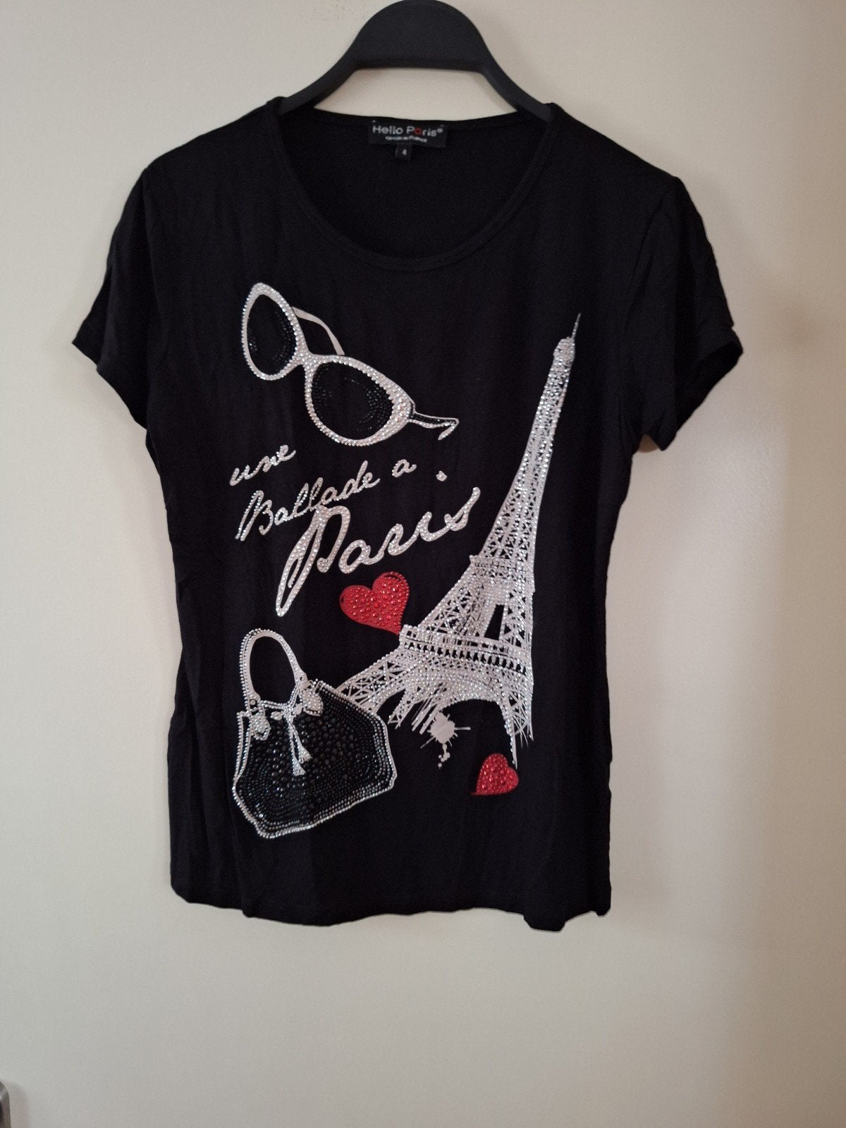 dames shirt hallo paris maat 4, Kleding | Dames, Ophalen of Verzenden, Zo goed als nieuw, Korte mouw