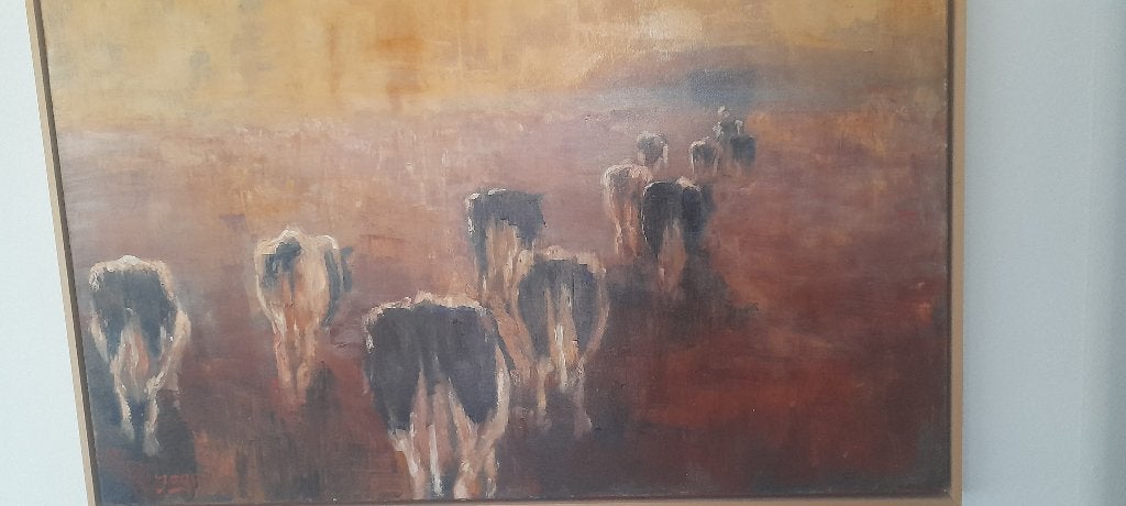 Schilderij, Antiek en Kunst, Kunst | Schilderijen | Klassiek, Ophalen, Doek, Handgeschilderd, Olieverf