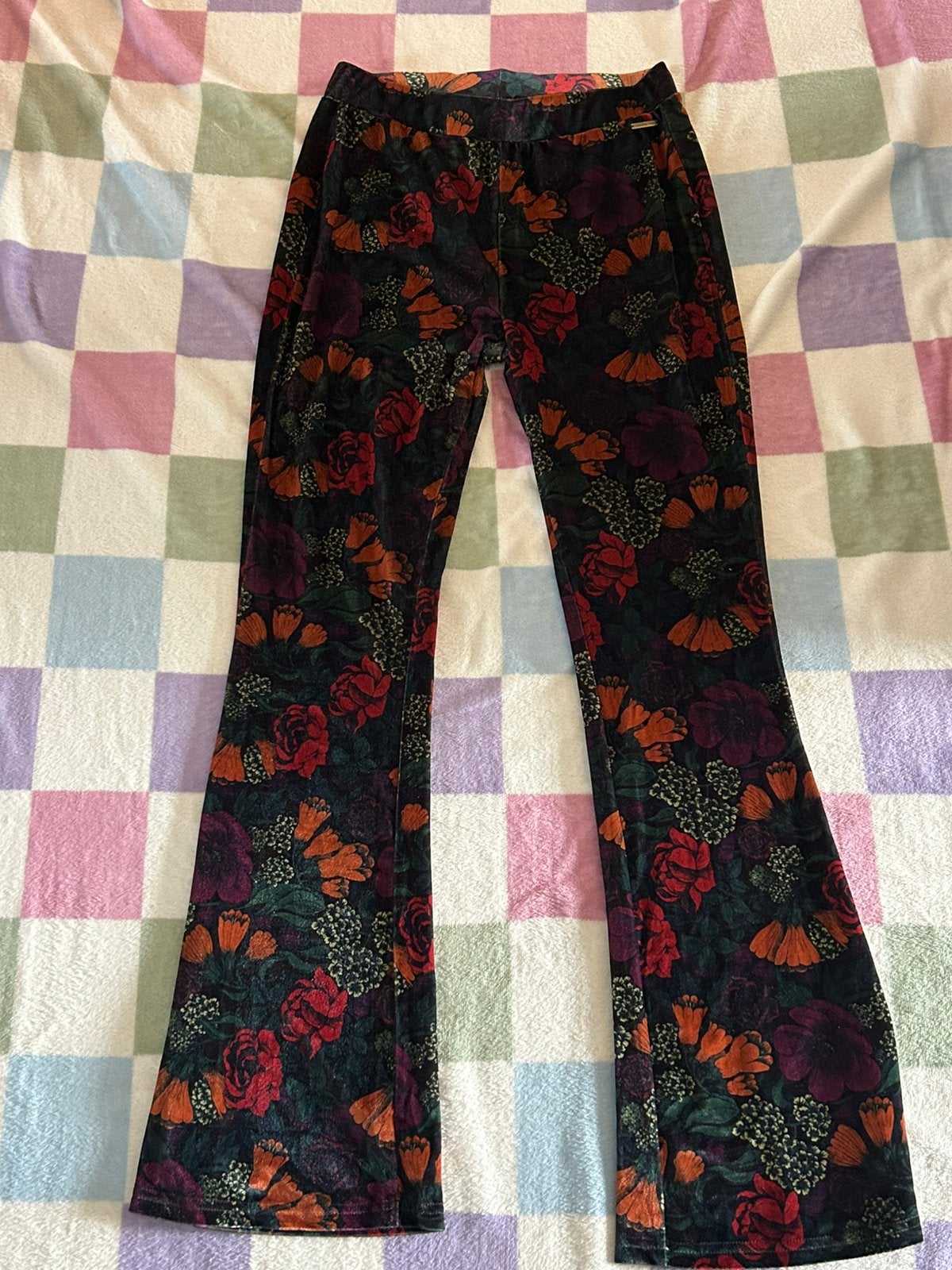 Colourful Rebel flared pants flower velvet, maat M, Maat 38/40 (M), Meerkleurig, Nieuw, Ophalen of Verzenden