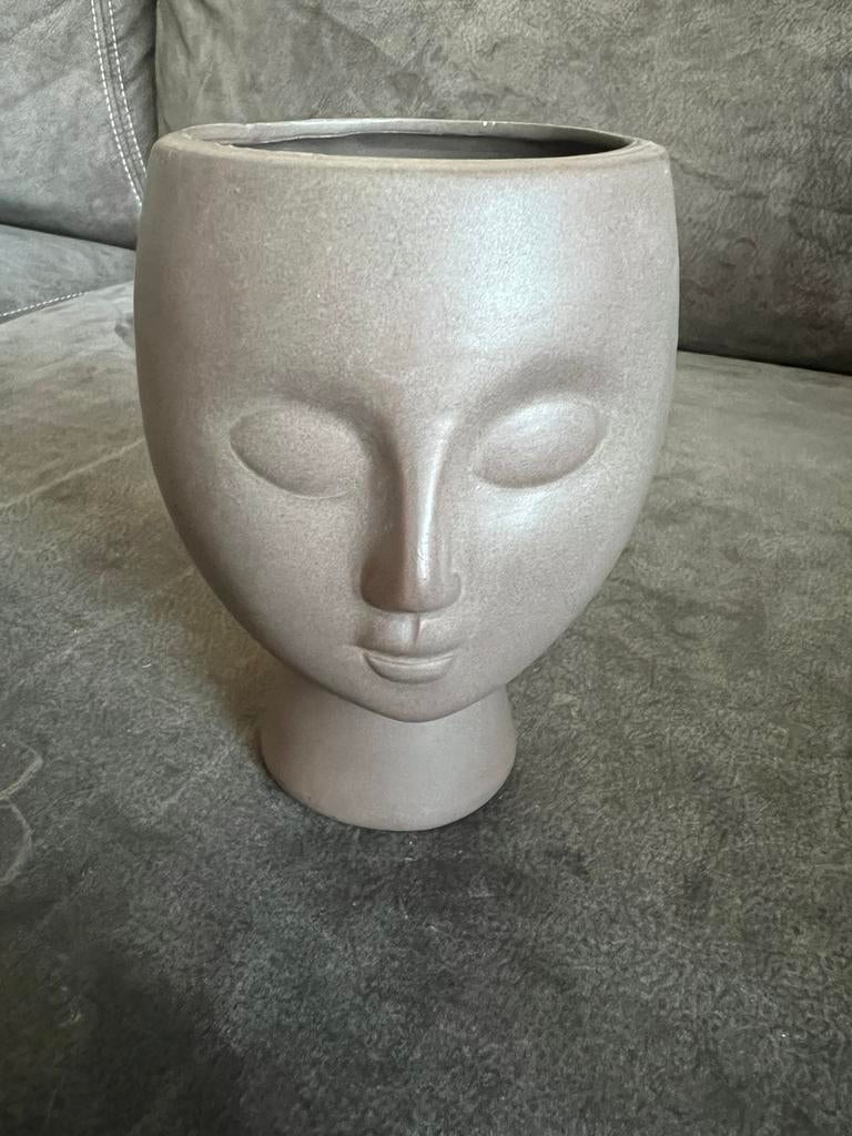 Disigner Plantenpot Gezicht., Tuin en Terras, Bloempotten, Rond, Ophalen of Verzenden, Zo goed als nieuw, Balkon