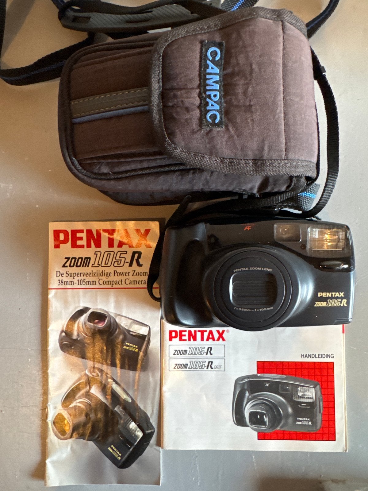 Pentax Zoom 105 R camera met tas en boekjes, Audio, Tv en Foto, Ophalen of Verzenden, Zo goed als nieuw, Compact, Pentax