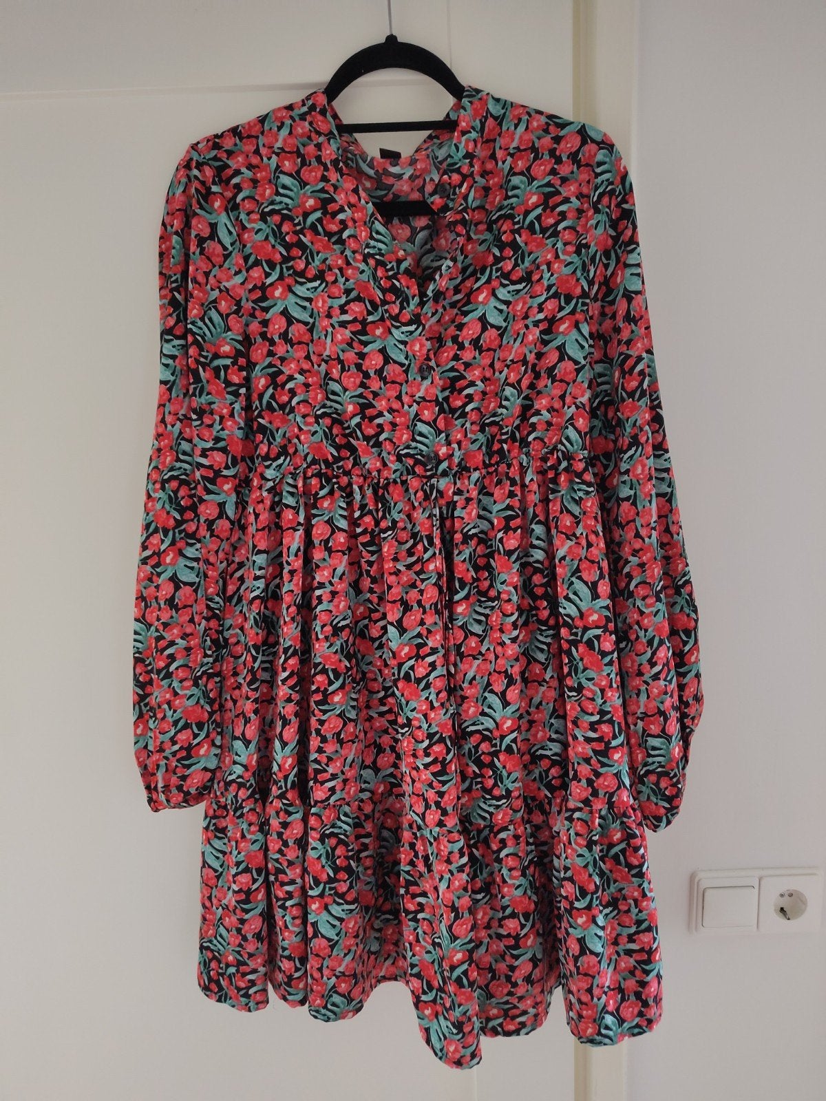 Vrolijk jurkje/tuniek met klaprozen patroon, Kleding | Dames, Jurken, Maat 38/40 (M), Ophalen of Verzenden, Gedragen, Boven de knie