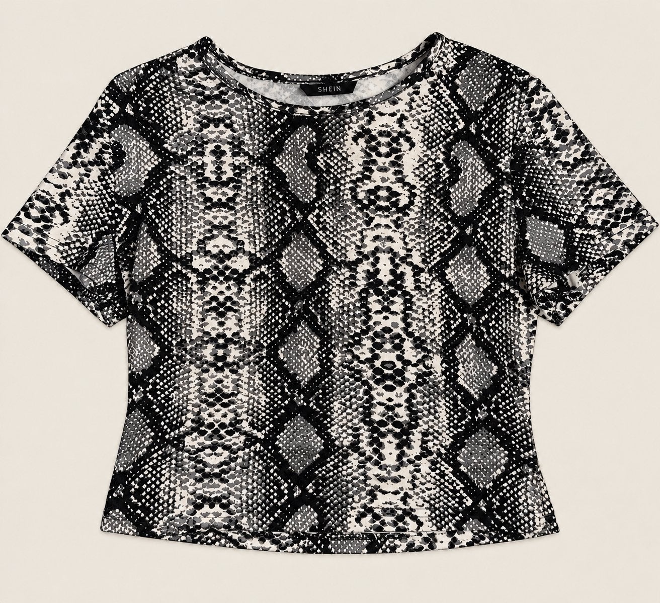 Shein T-shirt met slangenprint, Kleding | Dames, Maat 38/40 (M), Meerkleurig, Ophalen of Verzenden, Korte mouw