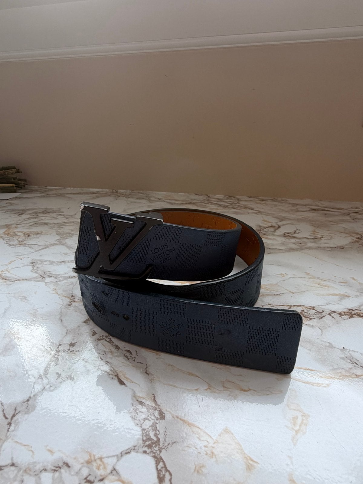 Stijlvolle Blauwe Riem met Zwarte Gesp, Overige kleuren, 100 cm of meer, Verzenden, Echt leder