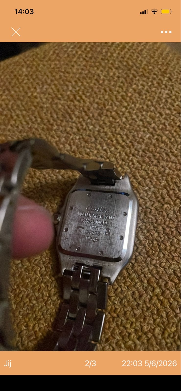 Origineel Cartier Horloge 18 Karaats, Sieraden, Tassen en Uiterlijk, Horloges | Dames, Overige merken, Staal, Gebruikt, Polshorloge