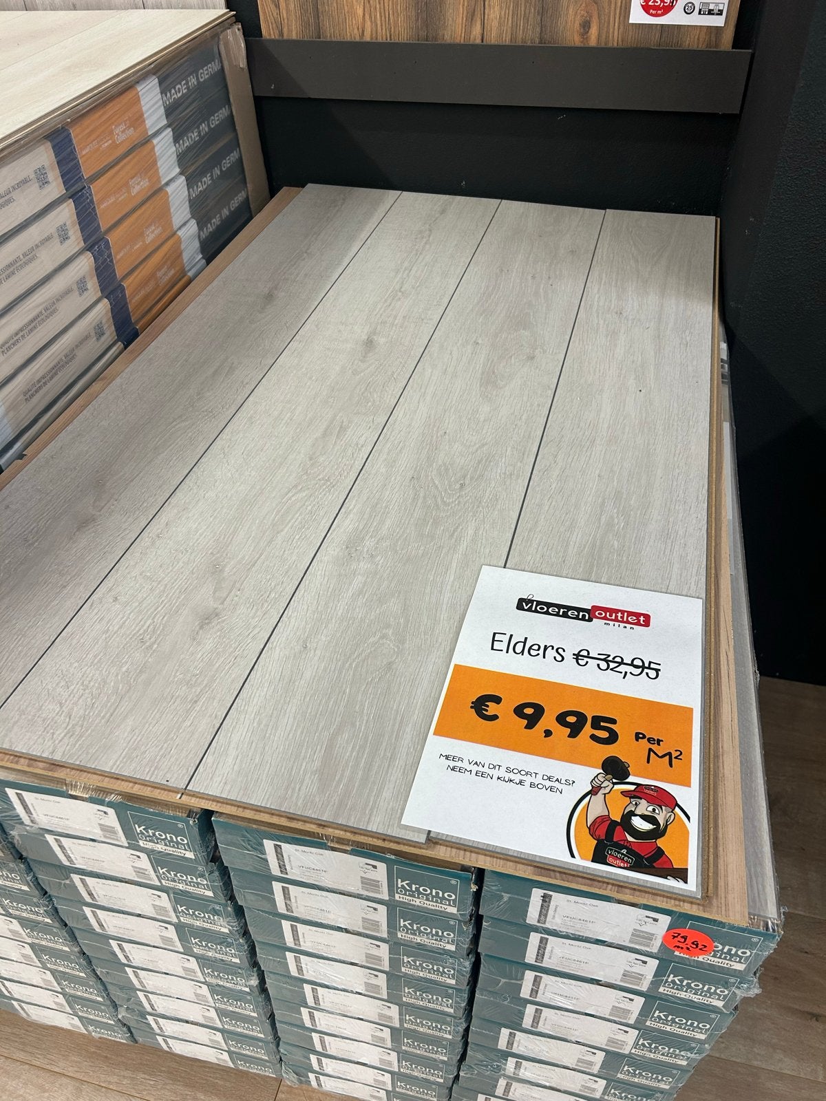 Grijs 8 mm laminaat met 4-zijdige V-groef - 79,92 m2, Ophalen, 75 m² of meer, Nieuw, Grijs