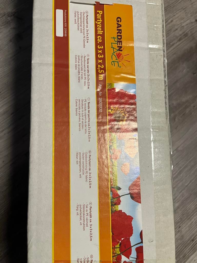 Nieuwe Garden Place Partytent 3x3x2.5m Wit, Partytent, Minder dan 4 meter, Nieuw, 2 meter of meer