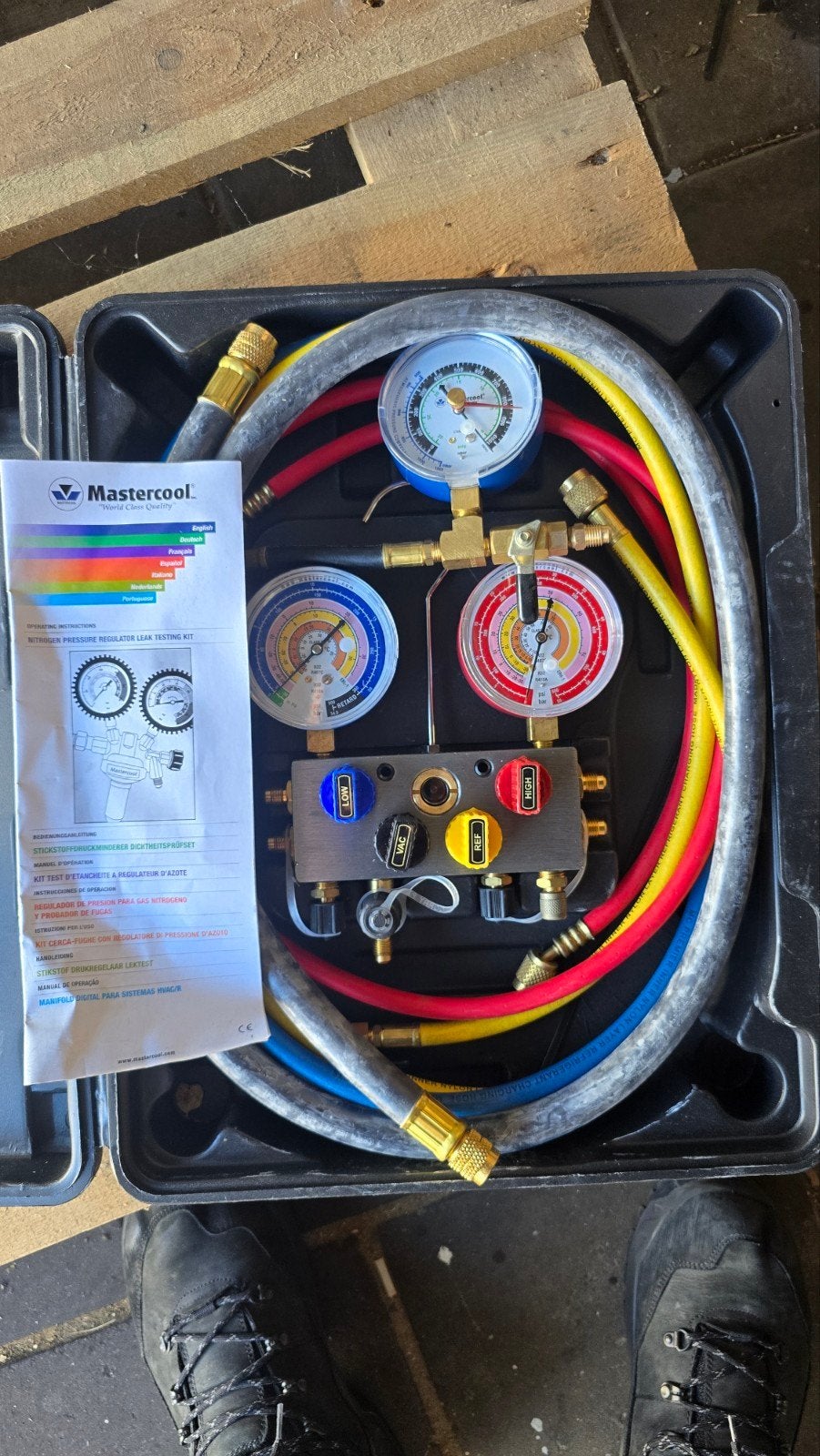 Mastercool 4-weg Manifold Gauge Set voor Airco Systemen, Ophalen, Gebruikt, Universele onderdelen