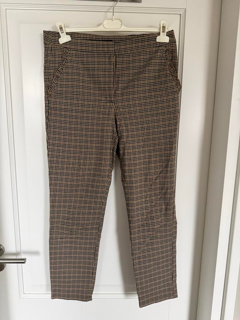 Zara Basic Geruite Broek Maat L, Bruin, Maat 42/44 (L), Ophalen of Verzenden, Lang