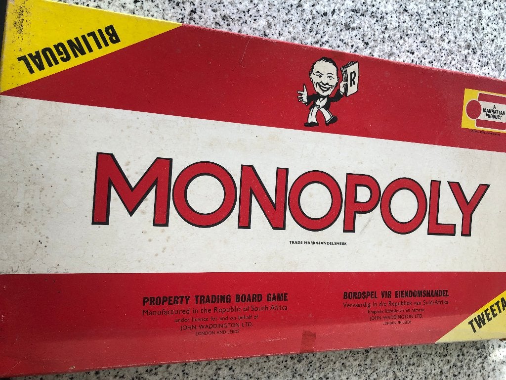 Monopoly bordspel - Zuid Afrika editie (2-talig), Een of twee spelers, Ophalen, Gebruikt